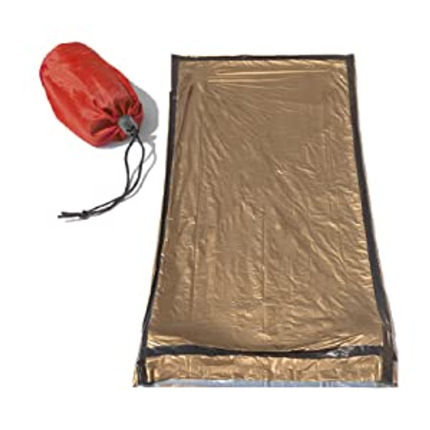 Our Emergency Sleeping Bag is a must-have for any outdoor adventure or bug-out bag. Keep it handy in case of emergencies or even pair it with your standard sleeping bag to increase insulation and warmth. The heavy duty, tear resistant material makes this bag perfect for any situation.