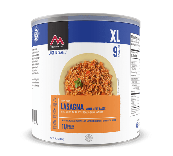 Made with real meat sauce, cheese, and noodles. Our Lasagna with Meat Sauce #10 Can makes the perfect addition to your emergency food supply thanks to a 30-Year Taste Guarantee.