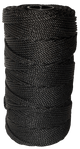 This black netcoat treated twine, a. k. a. bank line, is resistant to abrasion, mildew, rot, marine growth, and most chemicals. Stiff and at times tacky from the treat this line has excellent knotting qualities.