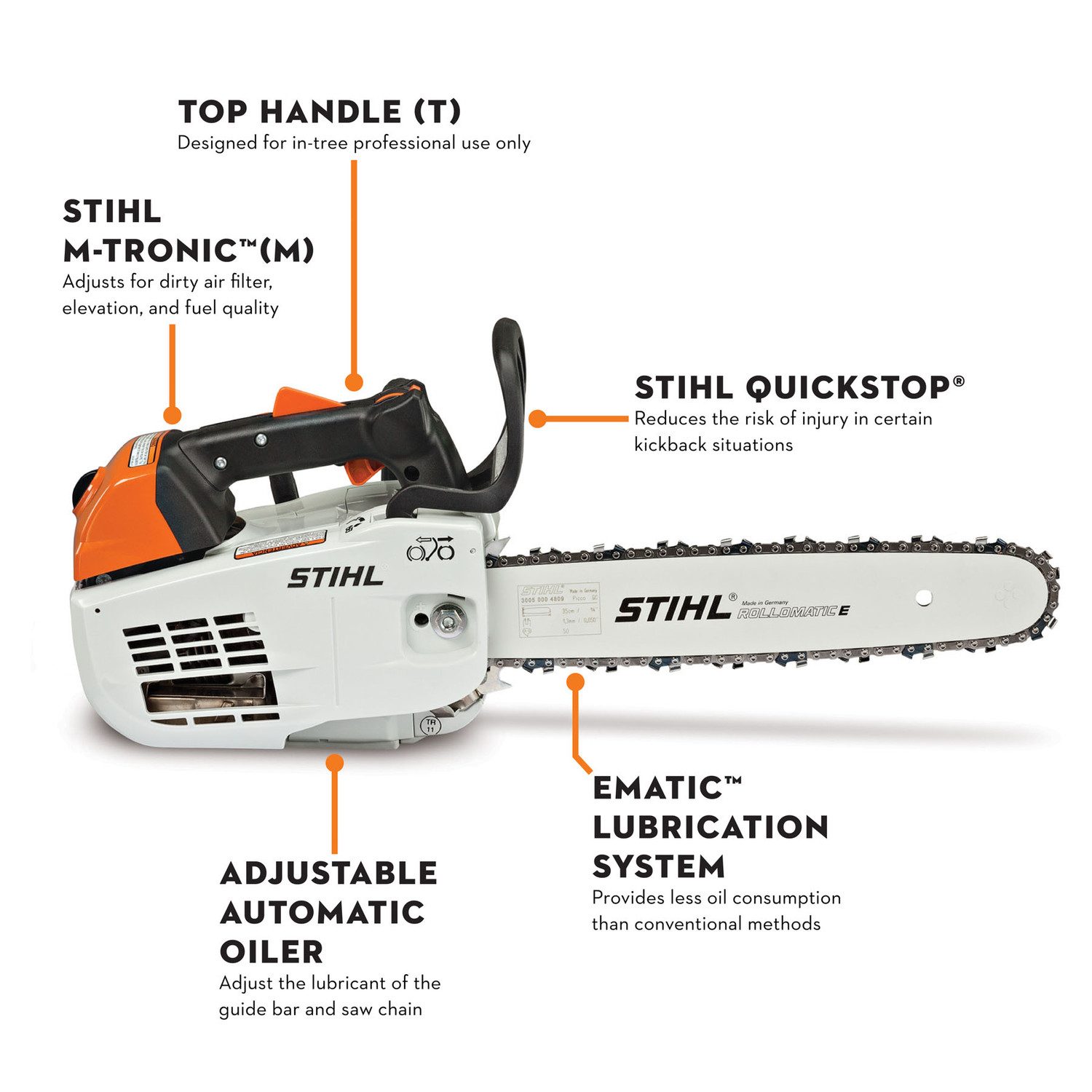 Stihl MS201TC-M Top Handle Chainsaw 14