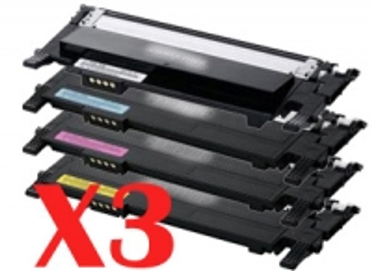 Compatible Samsung 406S Set of K/C/M/Y 4 Colour Toner Cartridges x 3 Pack Bundles