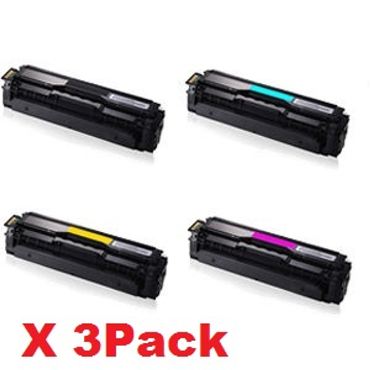 Compatible Samsung 504S Set of K/C/M/Y 4 Colour Toner Cartridges x 3 Pack Bundles