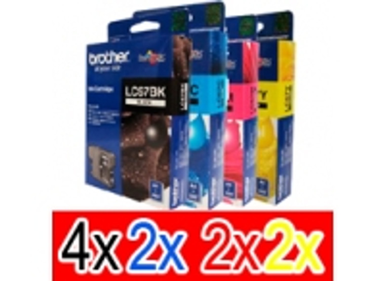 Genuine Brother LC67 Ink Cartridges x 10Pack (4BK/2C/2M/2Y)