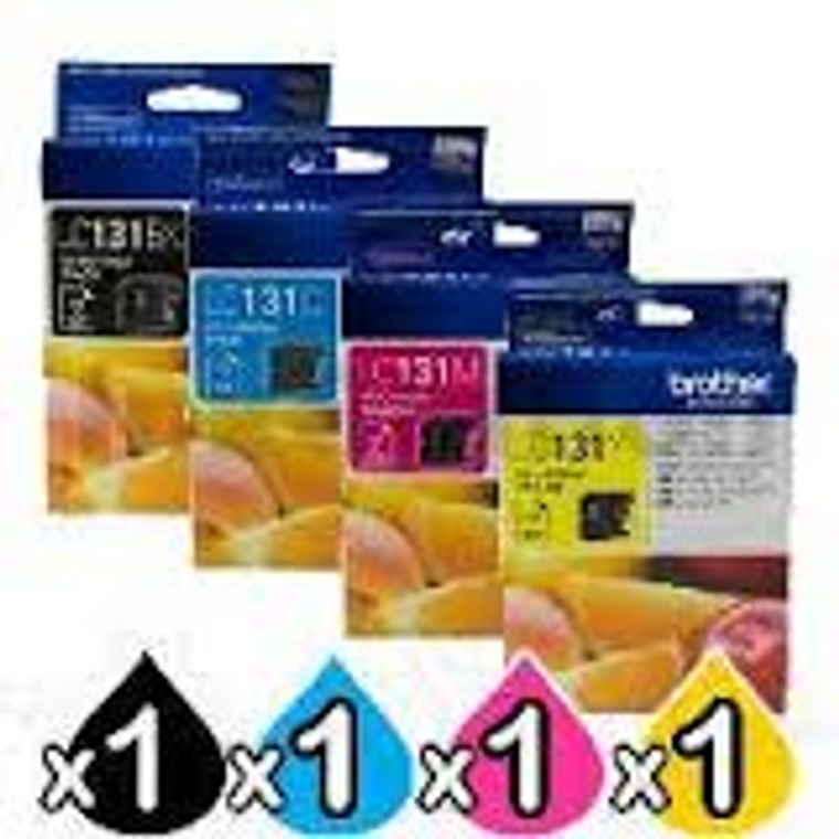 Genuine Brother LC131BK/C/M/Y  Set of 4 colour Ink Cartridges