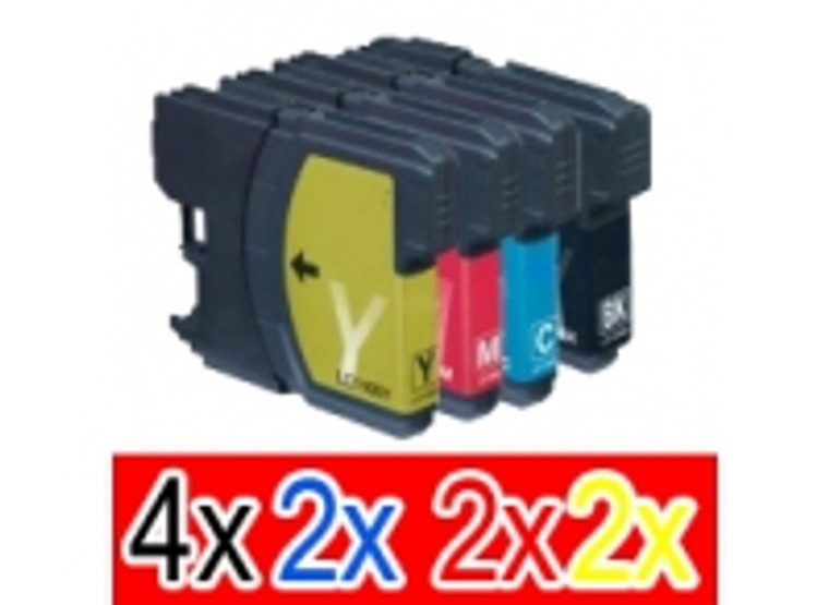 Compatible Brother LC137XL BK, LC135XL C/M/Y High Yield Ink Cartridges x 10Pack (4BK/2C/2M/2Y)