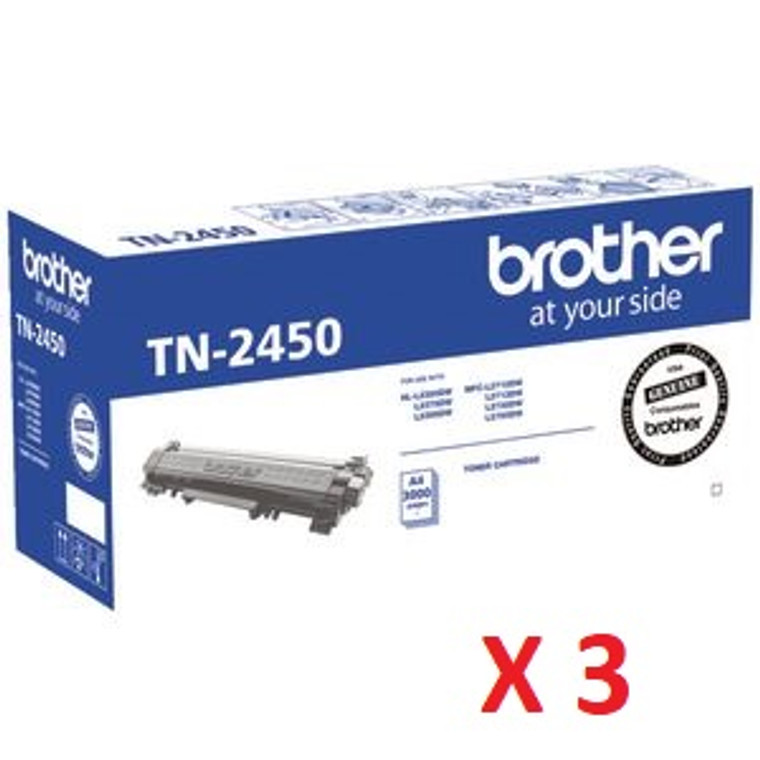 Genuine Brother  TN2450 Toner Cartridge [3k] 3pack