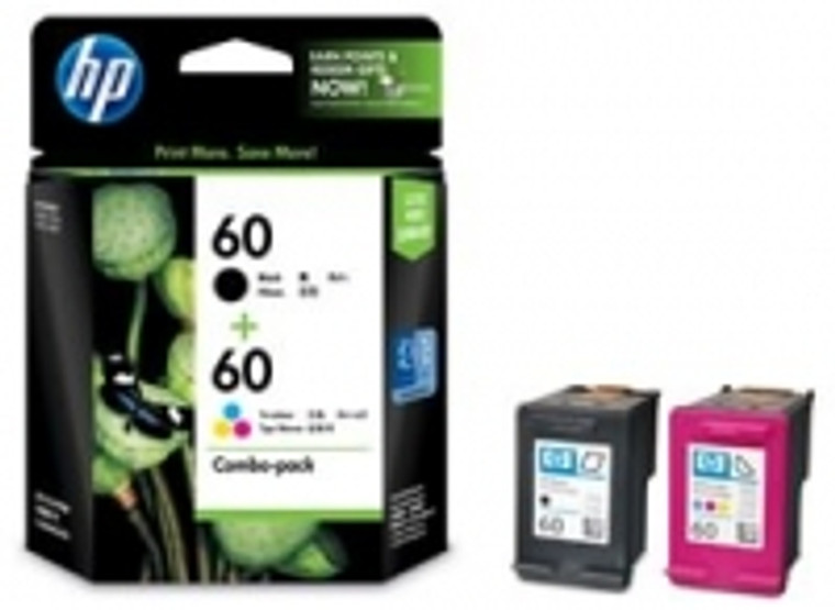 Genuine HP No.60 Combo Pack Black & Colour Ink Cartridges