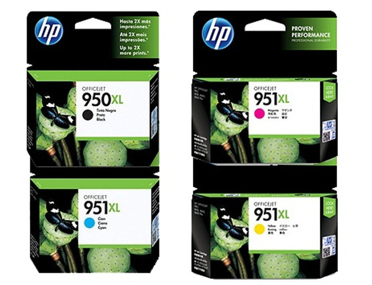 Genuine HP 950XL, 951XL Set of 4 Colour Cartridges (Extra Large Capacity)