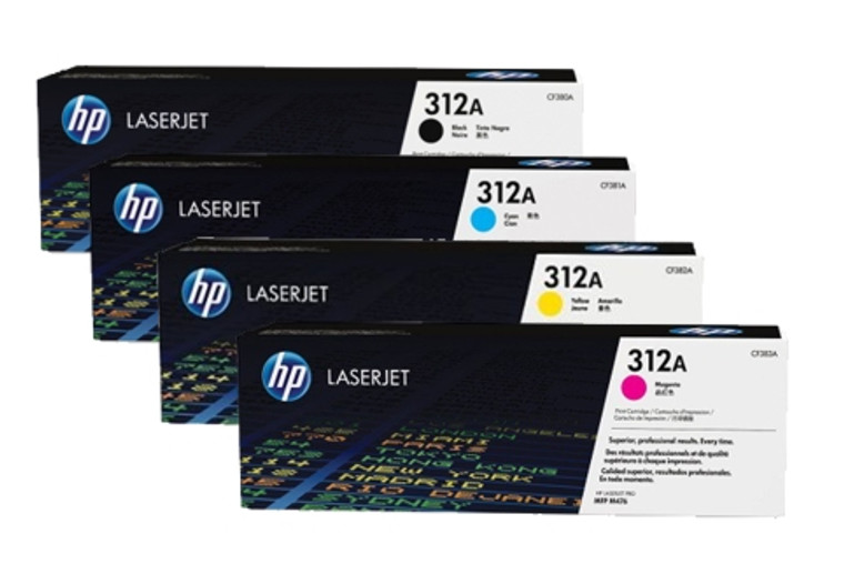 Genuine HP CF380A/1A/2A/3A Set of 4 Colour Toner Cartridges 312A