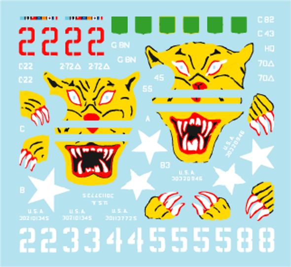 Korean War M4A3E8 Sherman. Tigerfaces.