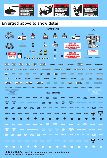 M113 Interior and exterior markings