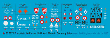 French tank markings 1939-40 No 1