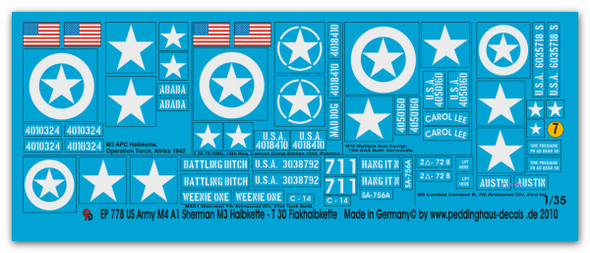 US Army markings M3- M8 and Sherman M4A1