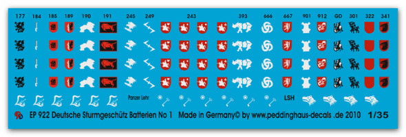 Stug Batteries unit markings No 1
