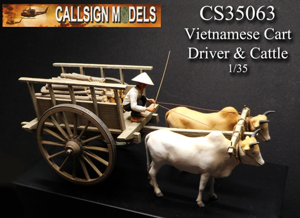 Vietnamese Cart, Driver and Cattle (2) 