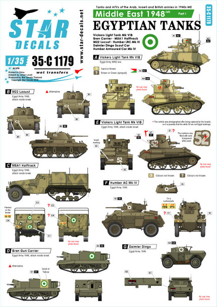 Middle East 1948 # 1. Egyptian tanks. Mixed tanks and AFVs.