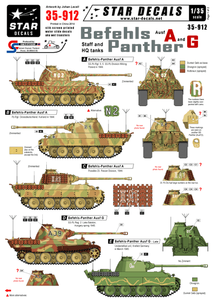 Befehls-Panther Ausf A and G.