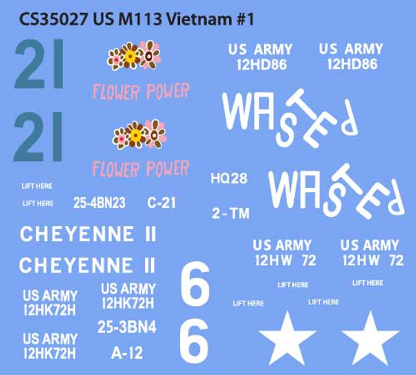 US M113 Vietnam Decals #1