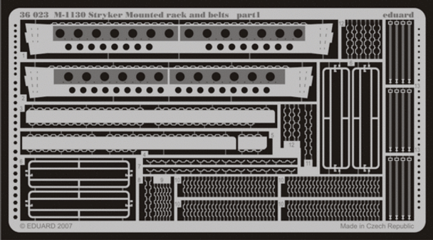 M1130 Stryker Mounted rack and belts (AFV Club)