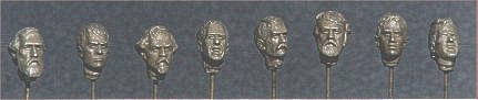 8 assorted bare heads