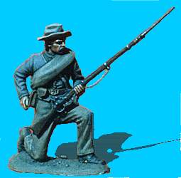 Confederate Kneeling with bedroll - Reaching for cart