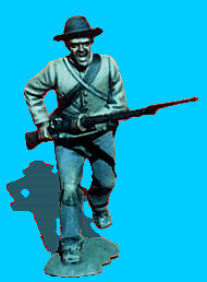 Confederate Running - Rifle levelled
