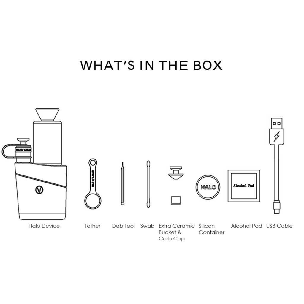 VLAB Halo Smart ERig Electric Dab Rig Black - wholesalesmokeshop.com