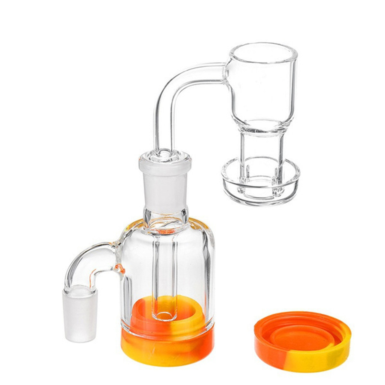 14mm Male 45 degree Reclaim Catcher Banger with Silicone Jar Set