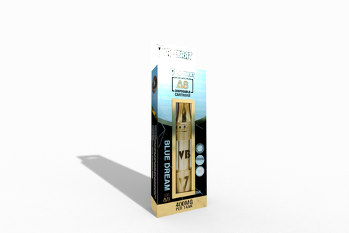 VapeBrat Disposable Delta 8 Vape Cartridge: Blue Dream 400mg 5 Pack Display