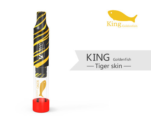 King Goldenfish Glass Blunt Pipe Mechanical Vape for Dry Herb & Tobacco - Tiger Skin