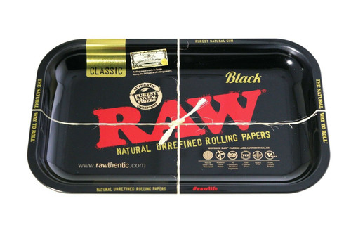 RAW ROLLING TRAY METAL BLACK - 11 x 7