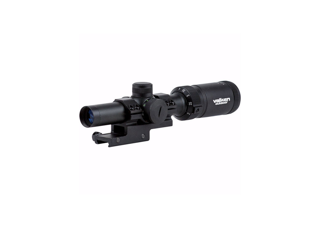 Valken 1-4x20 Mil-Dot Airsoft Rifle Scope w/ Mount