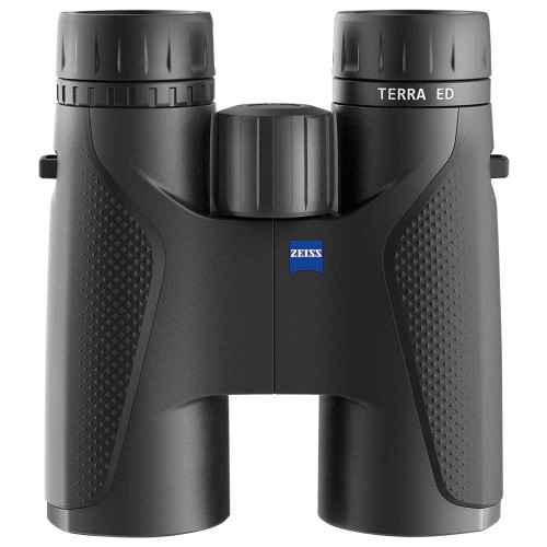 Zeiss Terra ED 8x42 black binoculars, front view