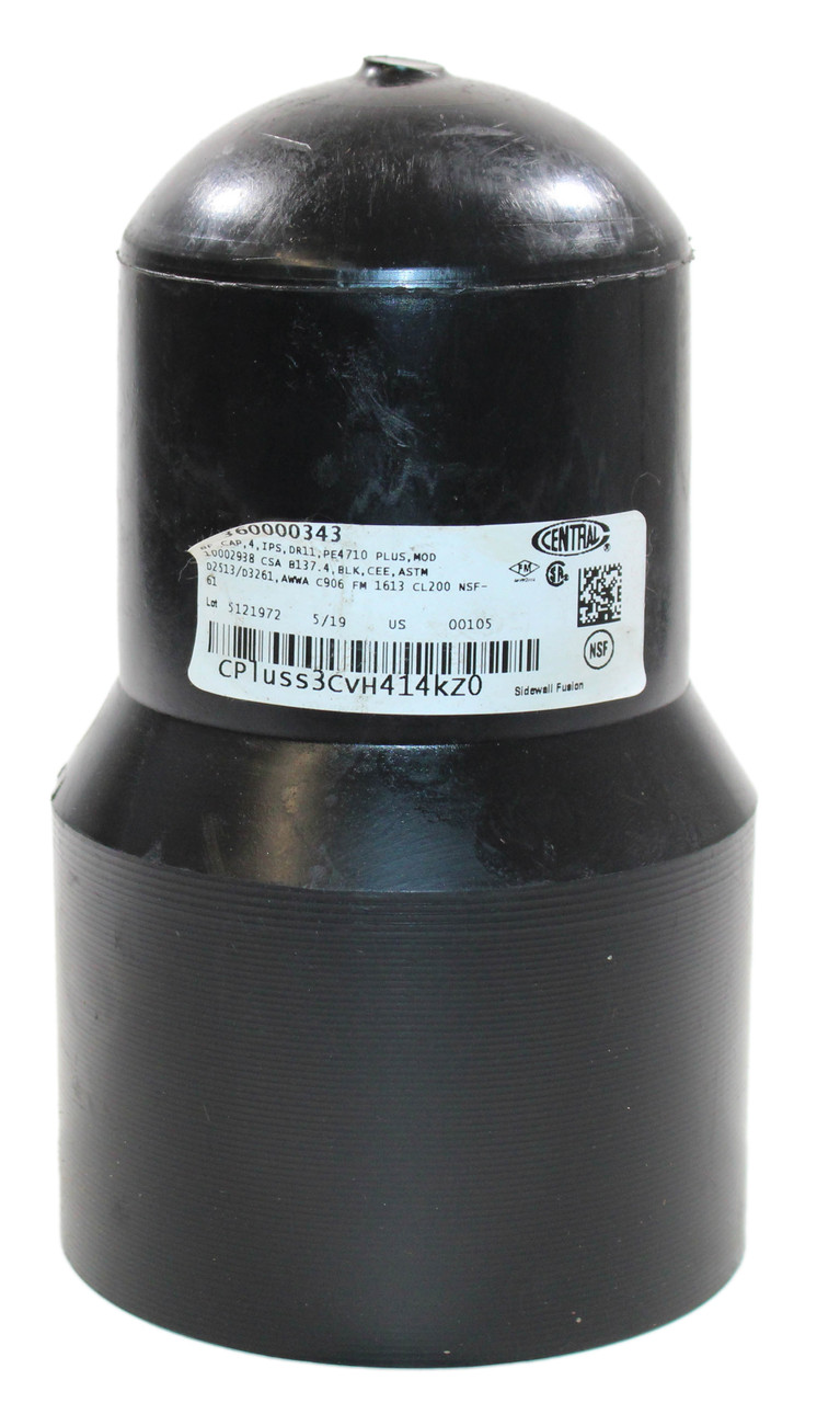 Central Plastics 360000343 Butt Fusion End Cap 4" GFCP Part No: 10002938