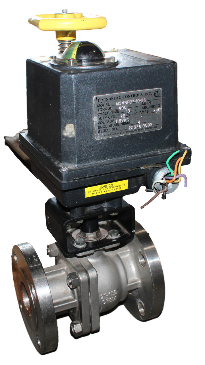 Indelac Controls MS4BF07-10-2S Multi-Voltage Actuator with Flow-Tek F15-2" Valve