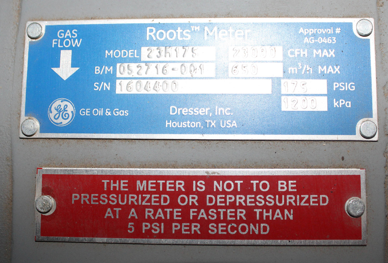 Dresser 23M175 Flanged Rotary Meter 6"