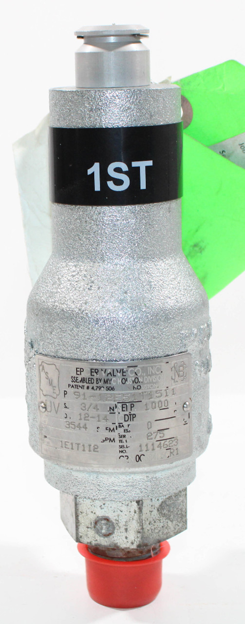 Mercer Valve 91-12E51T15I1 Pressure Relief Valve 3/4"