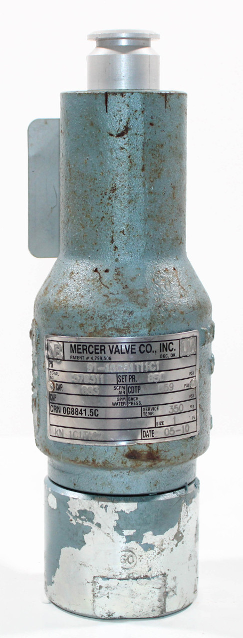 Mercer Valve 91-16C51T11C1 Pressure Relief Valve 1"