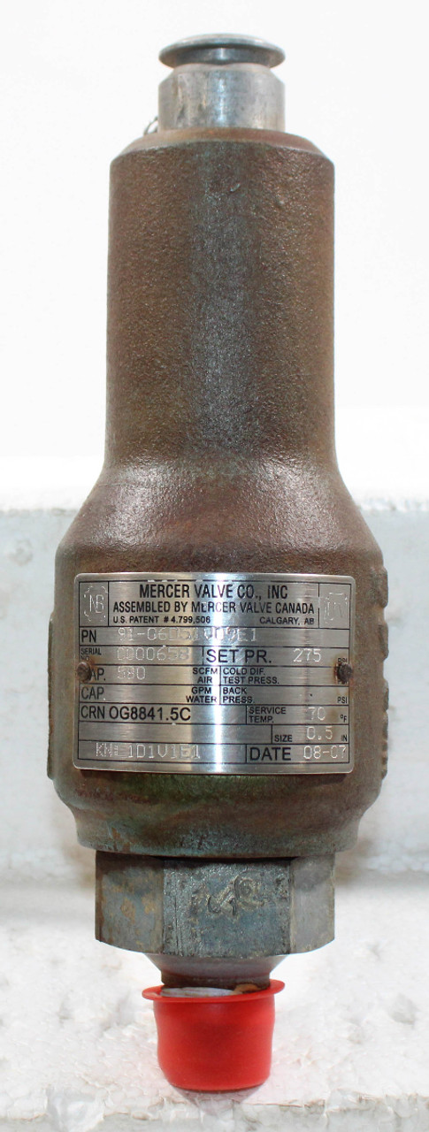 Mercer Valve 91-16C51P13C1 Pressure Relief Valve 1/2"