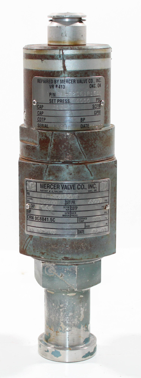 Mercer Valve 91-62C61P5641 Pressure Relief Valve 1"