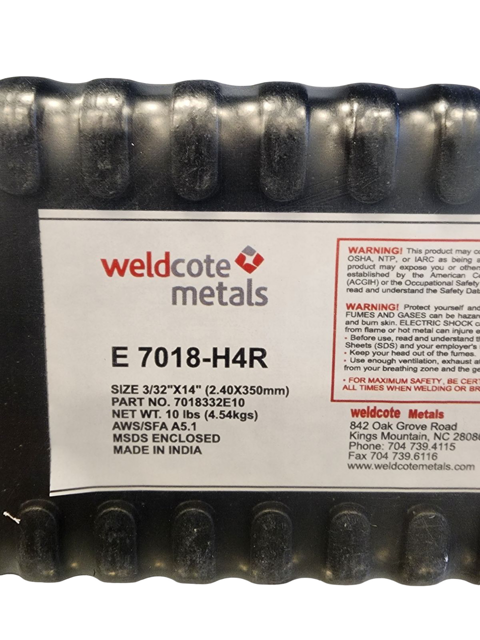 Weldcote Metals E7018 3/32 in. Carbon Steel Stick Electrode – 10 lb