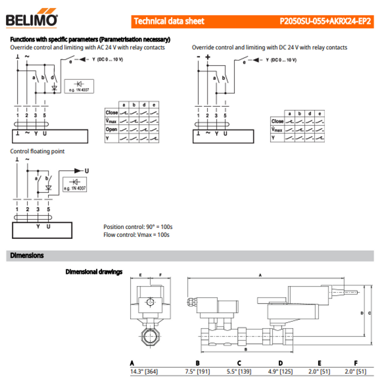 Belimo P2050S-020+AKRX24-EP Electronic Pressure Independent Valve