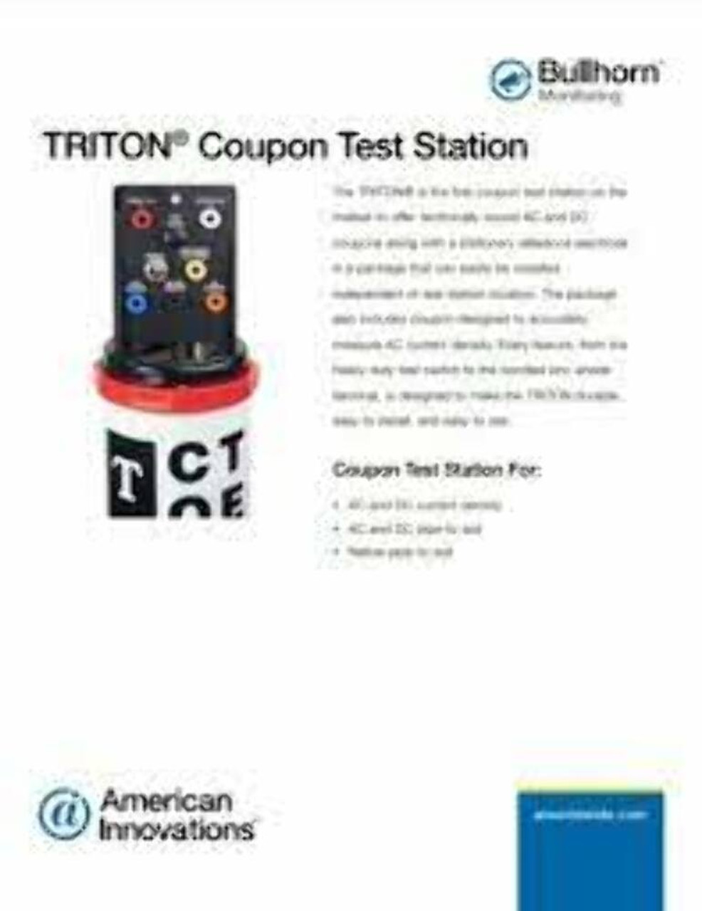 American Innovations 826220-500 Triton Coupon Test Station 30 Ft Coupon and 50 Ft Leads