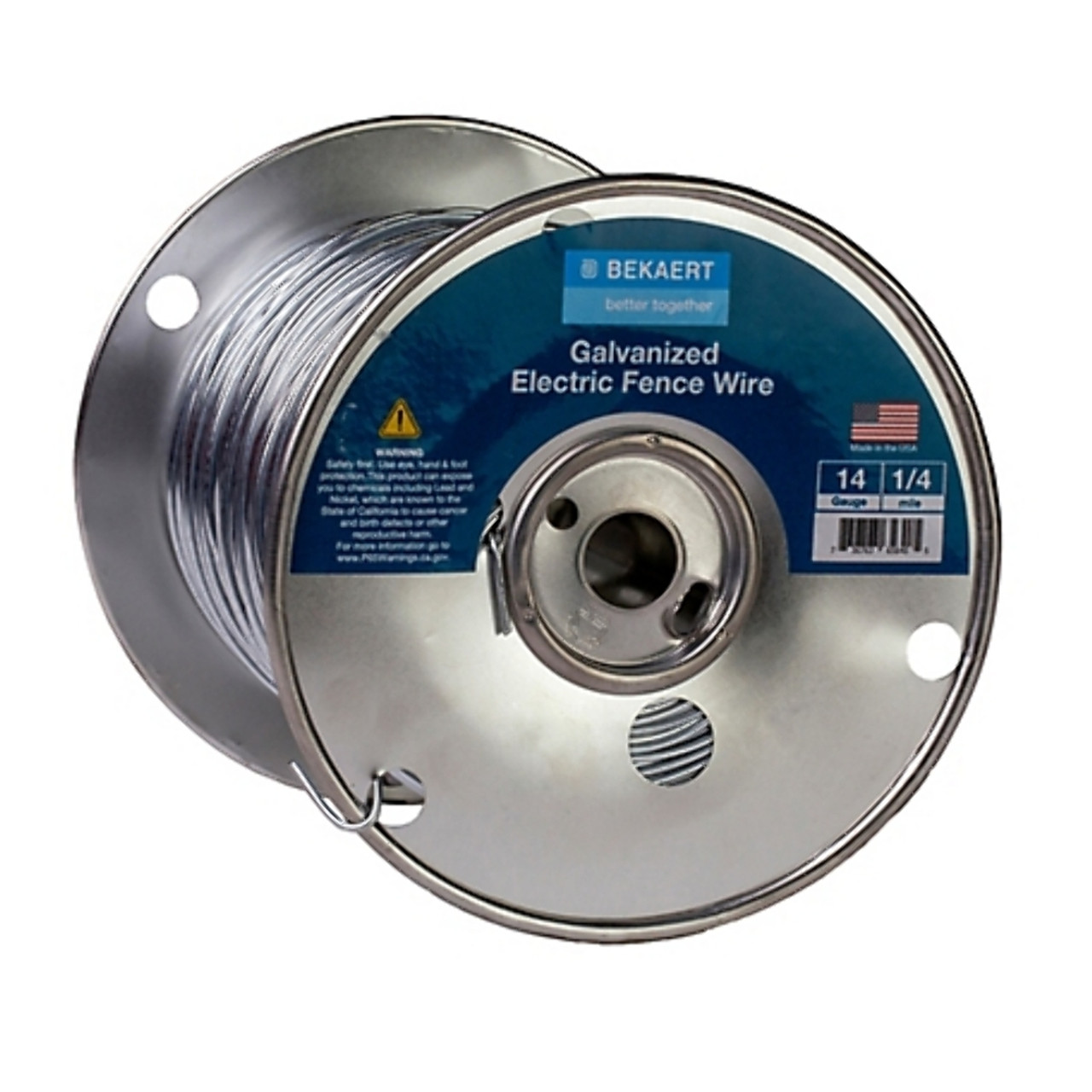 Bekaert Galvanized Electric Fence Wire 14G 1/4 Mile or 1,320'
