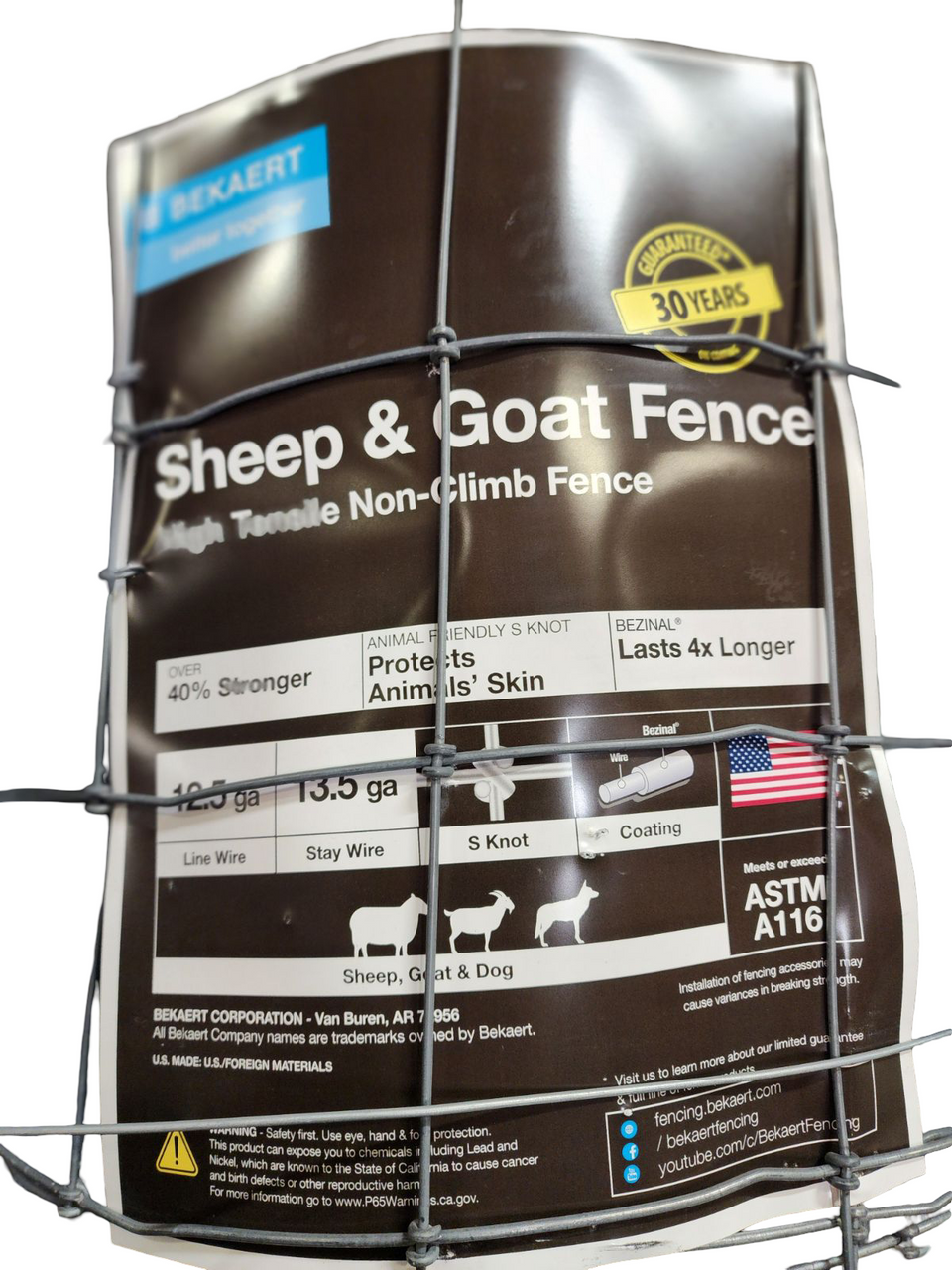 Sheep & Goat Fence | 4" x 4" High Tensile Non‑Climb, Bezinal® Coated
