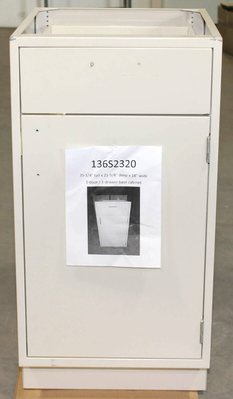 ICI Quick Ship CPJTP118-18P Standing Height Base Cabinet Right Hinged, 1 Door 1 Drawer, 18 Inches Wide x 37-13/16 Inches x 21-5/8 Inches, ICI Number: 950S085.