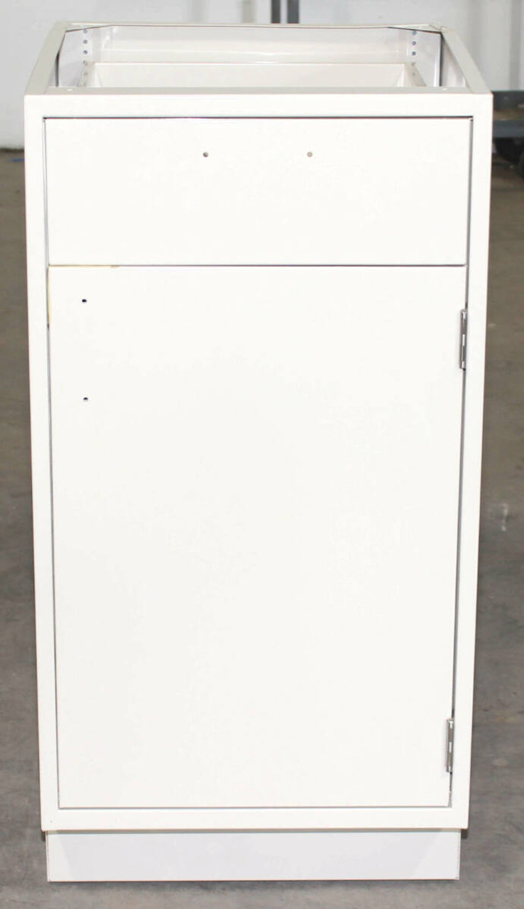 ICI Quick Ship CPJTP169-18P Sitting Height Base Cabinet Left Hinged, 1 Door 1 Drawer, 18 Inches Wide x 35-1/4 Inches Tall x 21-5/8 Inches Deep, 6 Inch Drawer, ICI Number: 136S2320.