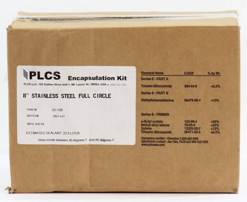 PLCS 02-108 Encapsulation Kit 8 Inch Stainless Steel Full Circle, Estimated Sealant: 225 Liter