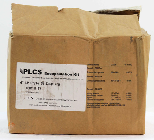 PLCS 01-204 Encapsulation Kit 4 Inch, LP Style Dresser 38 Coupling Dry Kit, 7.5 Liters of Sealant