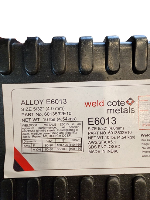 Weldcote Metals E6013 5/32" Mild Steel Welding Rods – 10 lb Stick Electrodes